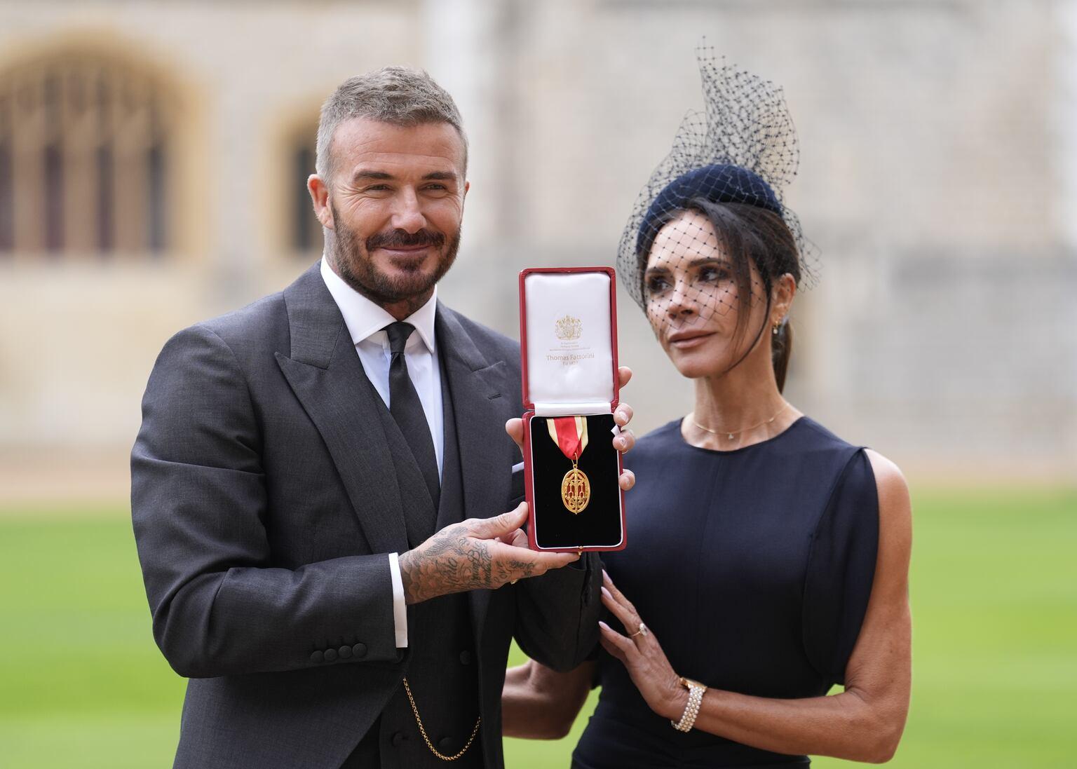 David Beckham Knighted by King Charles at Windsor